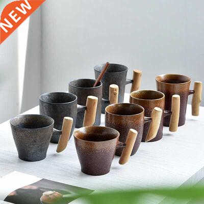Japanese-style Vntage Ceramc Coffee Mug Tumbler Rust Glaze