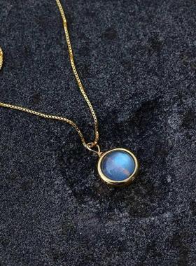 Luxury 925 Sterling Silver Natural Labradorite Stone Pendant