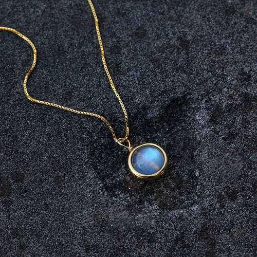Luxury 925 Sterling Silver Natural Labradorite Stone Pendant