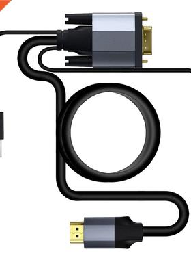 Audio Adapter VGA To HDMI-compatible Aluminum Alloy With Aud