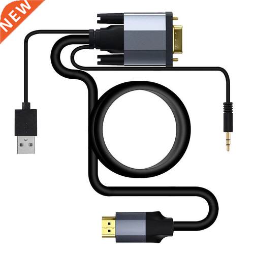 Audio Adapter VGA To HDMI-compatible Aluminum Alloy With Aud