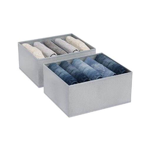 Foldable Storage Box, Pack Of 2 Jeans Cabinet Organiser