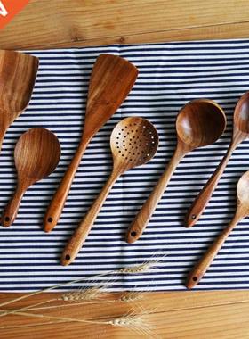 Long Handles Unique Solid Wood Cooking Tools Soup Spoons