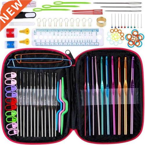 100Pcs/Set DIY 22 Sizes Crochet Hooks Needles Stitches Knitt