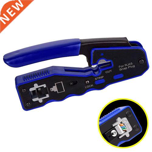 RJ45 Crimp Tool Pass Through Cutter Cat6 Cat5 Cat5e 8P8C Mod