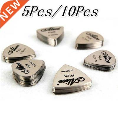 5Pcs/10Pcs Metal Guitar Pick 0.3mm Thin Durable Silver Color