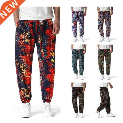 African Clothes for Men Bazin Rich Geometric Print Pants Mal
