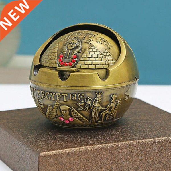 Retro Egypt Pattern Ash Tray for Living Room Household Use