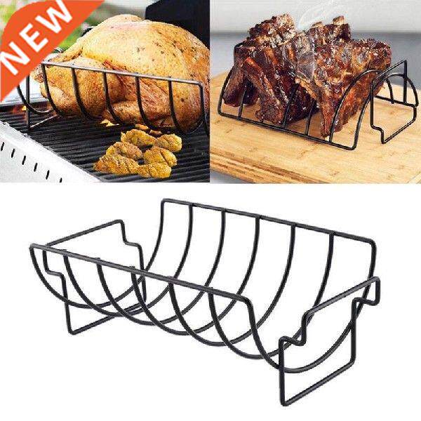Non-Stick Metal Wire Stand BBQ Grill Steak Holder Roasting