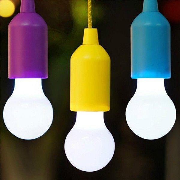 Outdoor Tools Portable LED Pull Cord Light Bulb Lighting