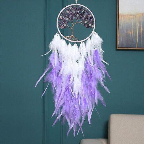 Feather Dream Catcher Crystal Stone Wind Chime Room