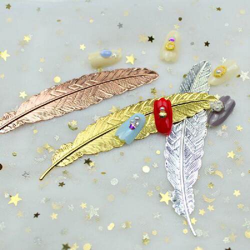1pc Rose Gold Nail Tip Holder Feather Practice Training