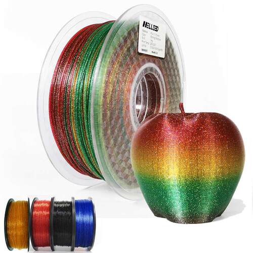 D Printer Filament PLA 1.75mm Glittering Shining Rainbow Su