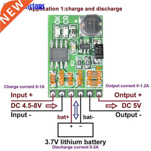 DC 5V 3.7V 5V to 12V DC 12V 2in1 Lithium Battery Charger Dis