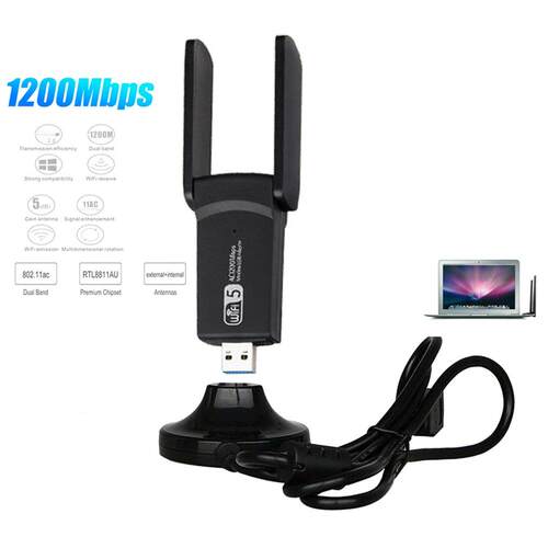AC 1200Mbps Long Range USB WiFi Adapter 2.4G / 5GHz USB .0