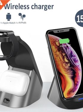 3 in 1 Wireless Chger Stand 15W Fast Chge for iPhone 11