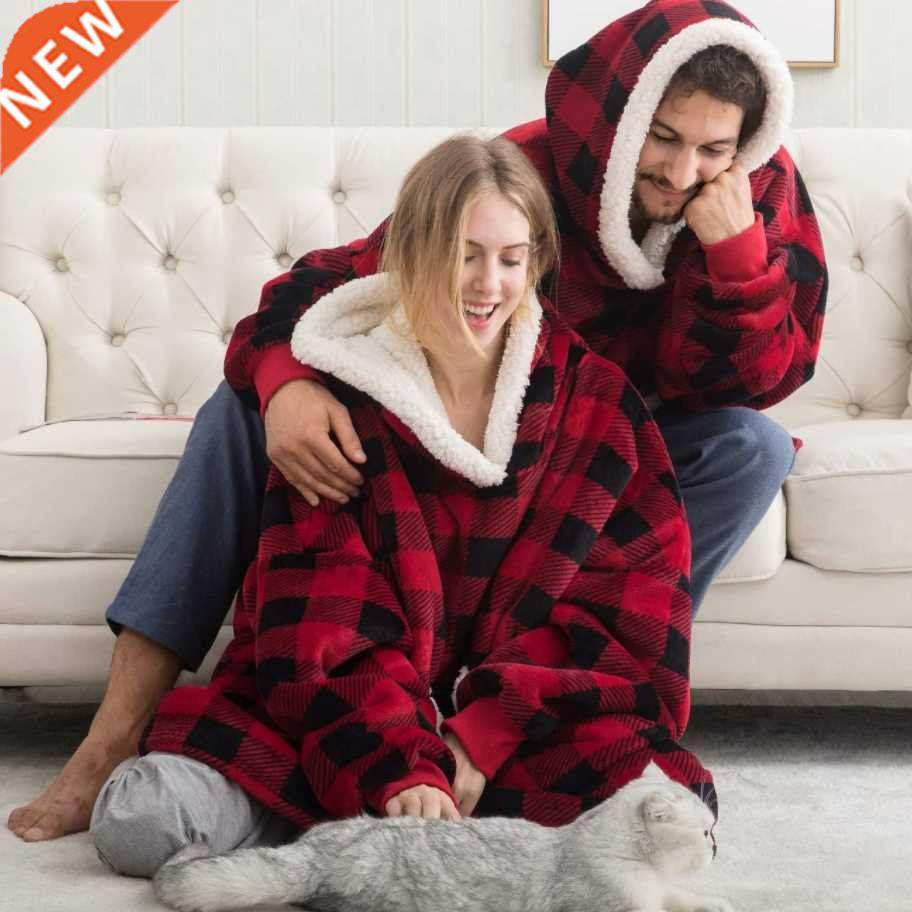 Oversized Blanket Hoodie Women Winter Hooded Wearable Family