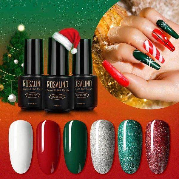 6pcs/set nail polish gloss nail art polish christmas