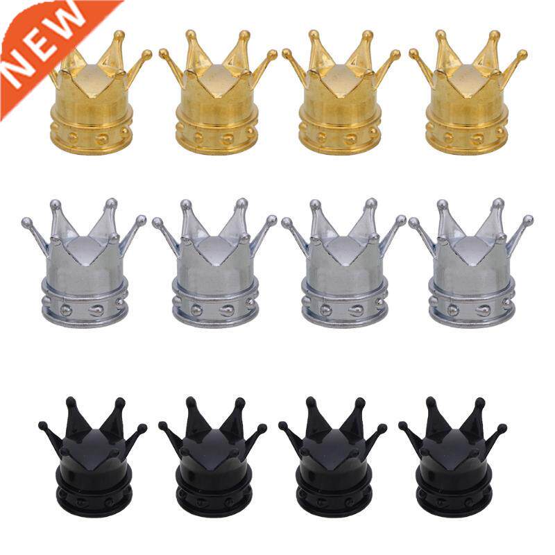 4pcs/set Universal Crown Style Car Tire Air Valve Stem Caps - 实物图