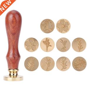 Plant Pattern Retro Wax Seal Antique Sealing Wax Stamp Woode