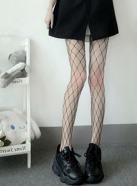Black Medium Grid Sexy Women High Waist Stocking Fishnet Clu
