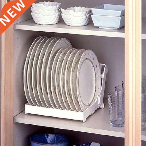 Foldable Dish Plate Drying Rack Organizer Drainer Plastic