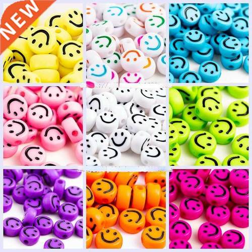 100Pcs Multcolor Acrylc Smley Face Beads For  Bracelet