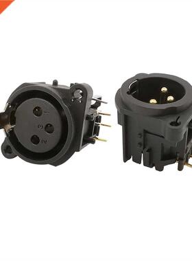 10Pcs XLR Panel Mount  Pin Male Female Plug Socket Chassis
