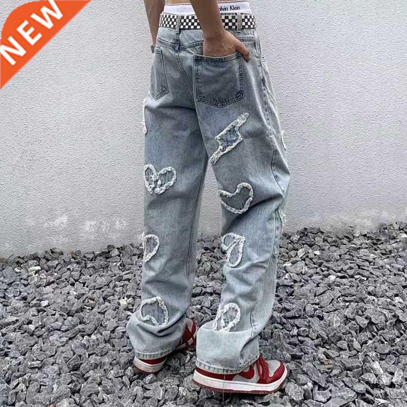 Jeans Couple Patch Decorative Goth Pants 2022 European Ameri