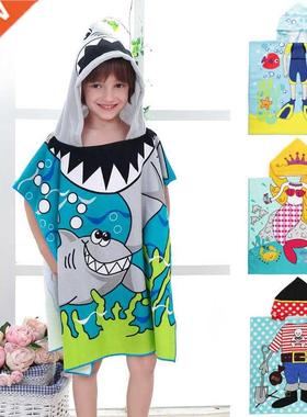 Children Hooded Cloak Beach Towel Kids Swimwear Bath Towel R