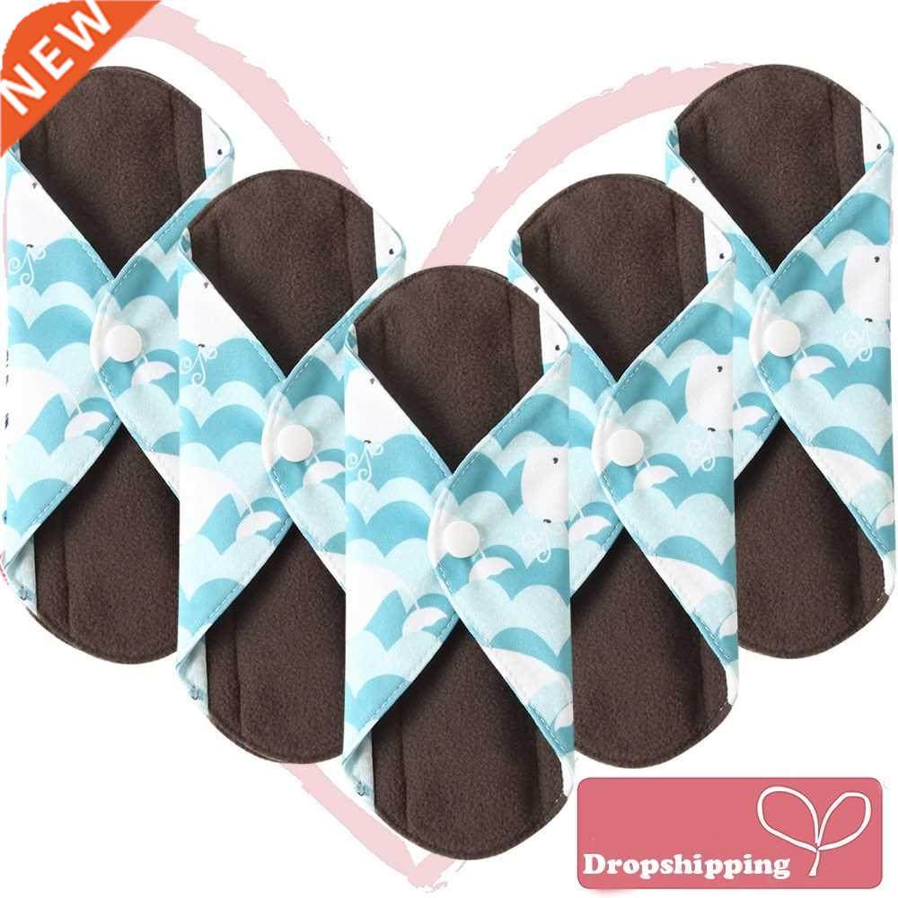 5Pcs Women Menstrual Pads Reusable Sanitary Napkin Absorben