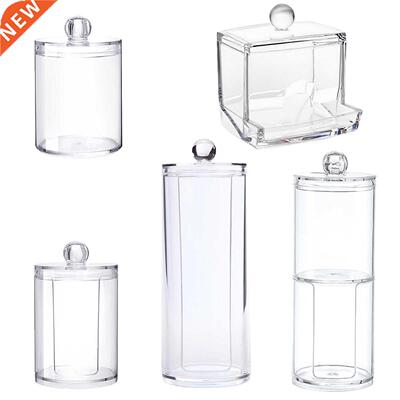 Acrylic Makeup Organizer Cotton Swabs Container Cosmetic Mak
