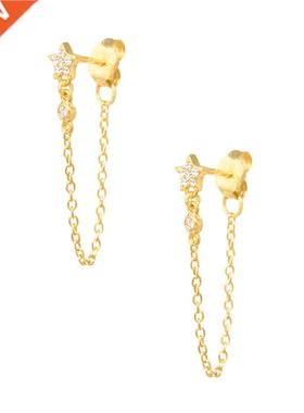 Ade 925 Sterlng Slver Stud Earrngs for Women Tassel Rear