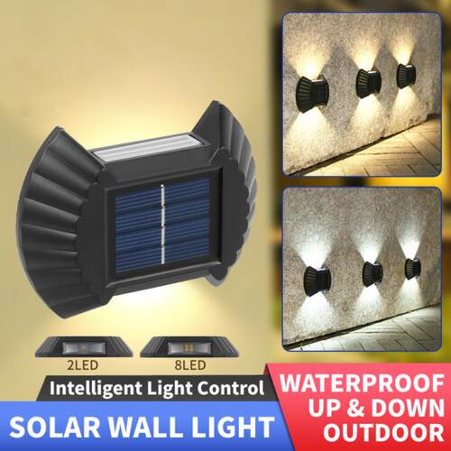 Outdoor Solar Wall Lights Metal LED Solar Deck Light