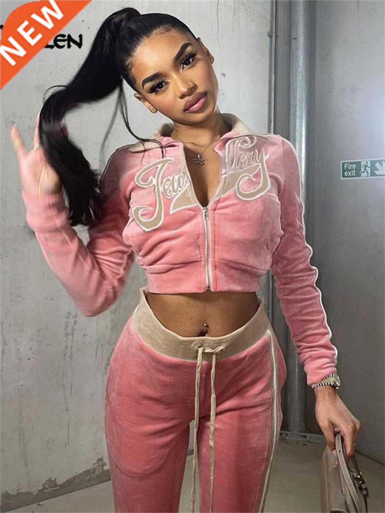 Yiallen Autumn Leisure SportsLetter s Coat Pants 2 Two Pi