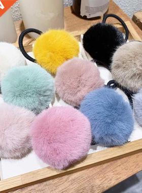Women Pompom Hair Ties Girls Elastic Hair Band Rubber Band H