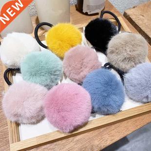 Women Pompom Hair Ties Girls Elastic Hair Band Rubber Band H