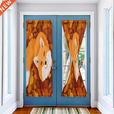 Illustration Cartoon Fox Door Curtain for Bedroom Kitchen