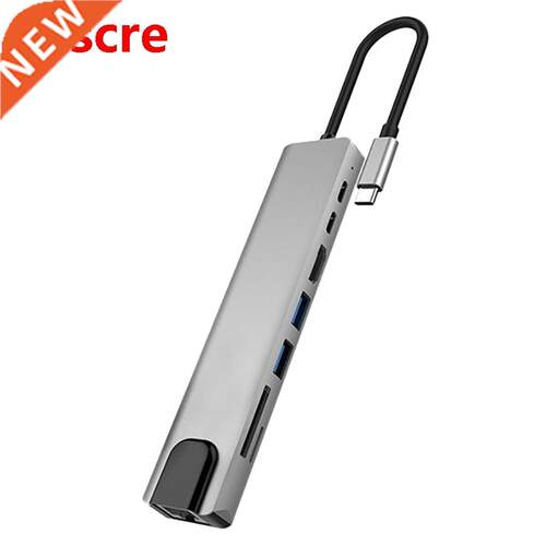 USB C Hub 8-In-1 Type C Adapter with 4K HDMI 65W PD Charging