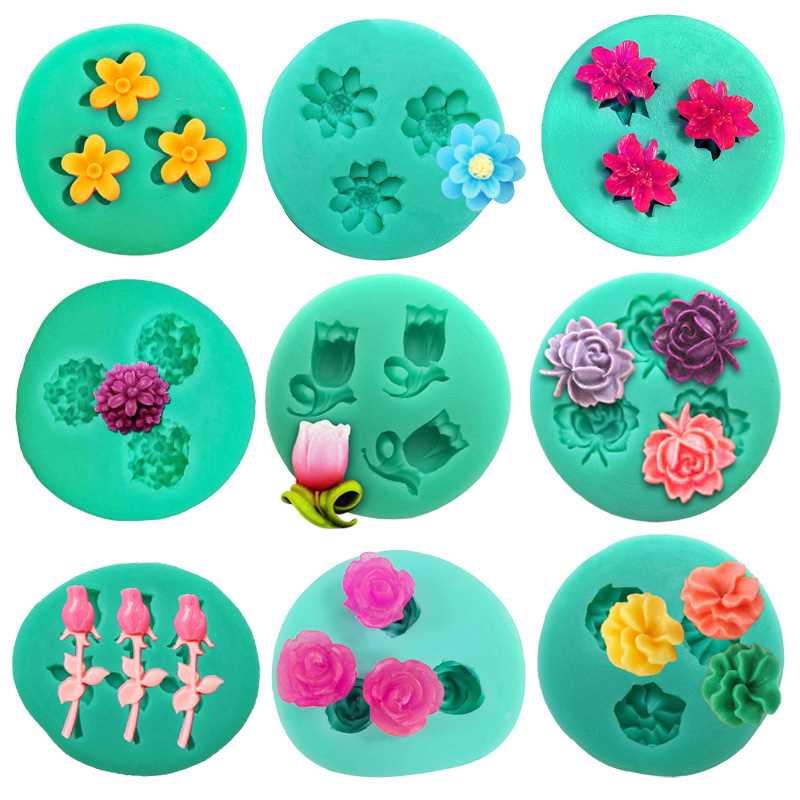 New Mini Flowers Series Silicone Mold  Handmade Fondant C