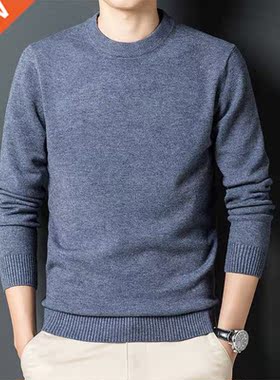10 Colors Autumn and Winter Men's Thick Round Neck Sweater F