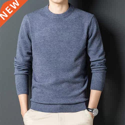 10 Colors Autumn and Winter Men's Thick Round Neck Sweater F