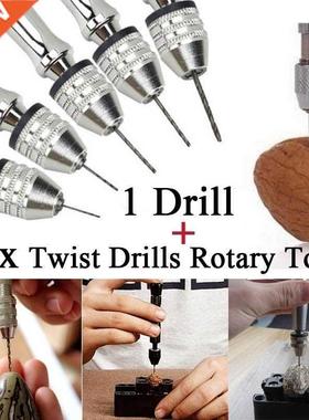 0.3-3.2mm Aluminum Hand Drill with Keyless Chuck + 10 Units