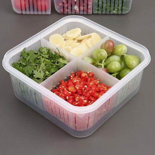 4-in-1 Refrigerator Storage Box Drain Sealed Fresh-keeping