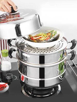 Stainless Steel Steamer Three-Layer 3-Layer Steamed Bread