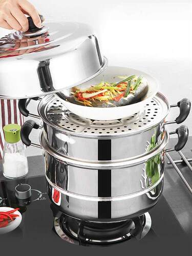 Stainless Steel Steamer Three-Layer 3-Layer Steamed Bread