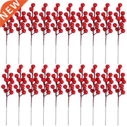 20pcs Simulation Christmas Berries Branch Christmas Home