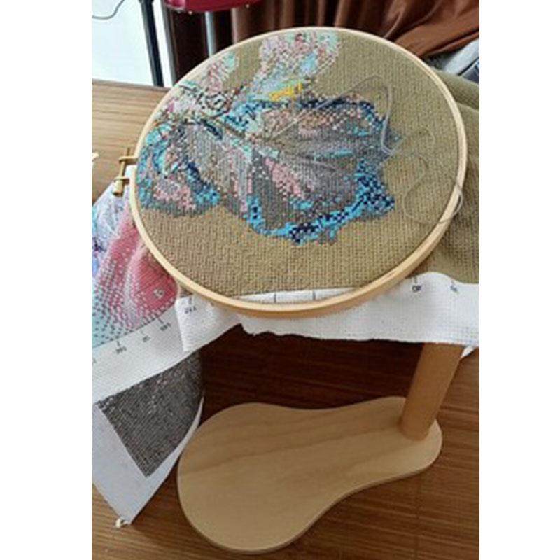 1pc Embroidery Hoop Stand Wood Cross Stitch Hoop Set Embroid
