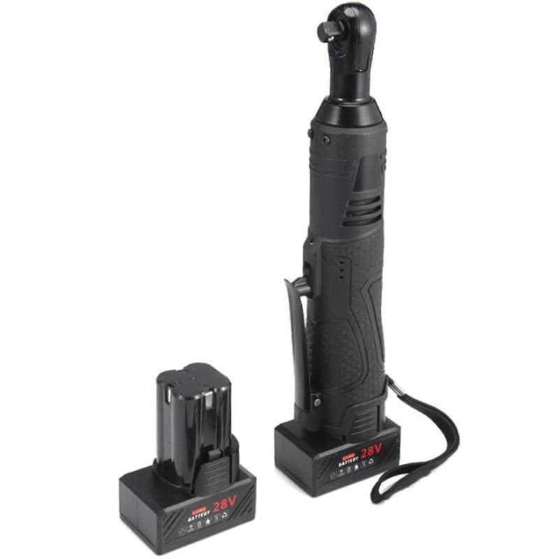US Plug, 28V 2 Lithium Ion Battery Electric Ratchet Wrench