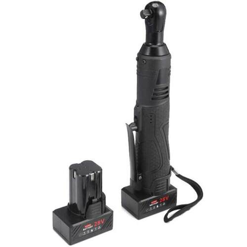 US Plug, 28V 2 Lithium Ion Battery Electric Ratchet Wrench